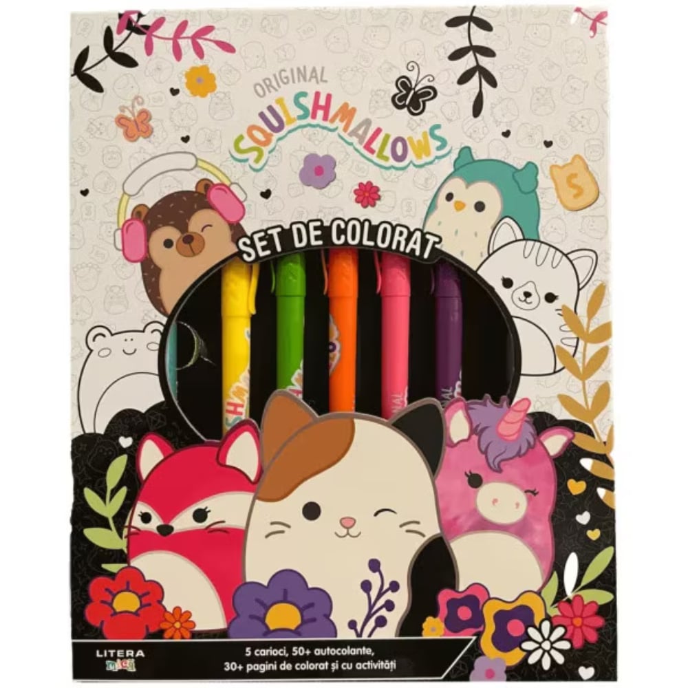 Set Colorat Squishmallows Litera | Activitati si Autocolante