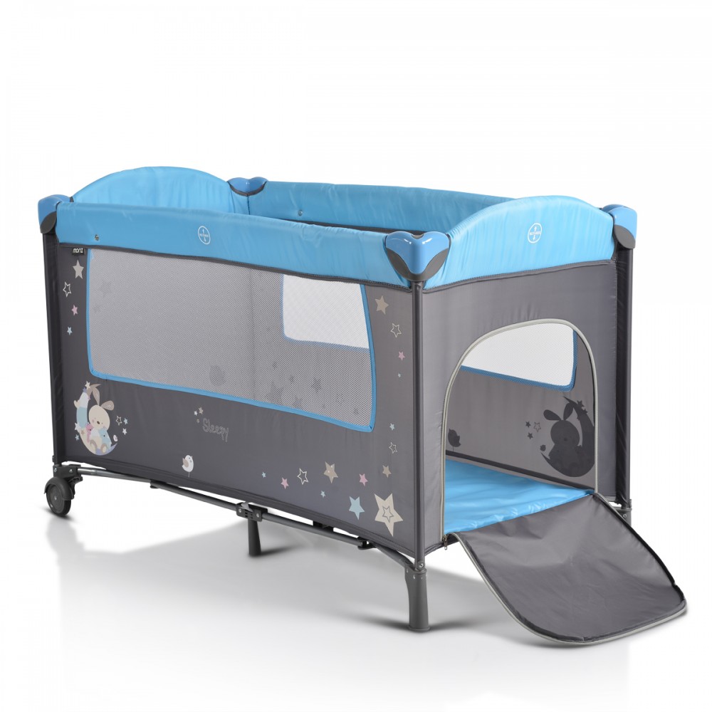 Patut Pliabil Moni Sleepy 2in1 Calatorie Blue - imagine 3