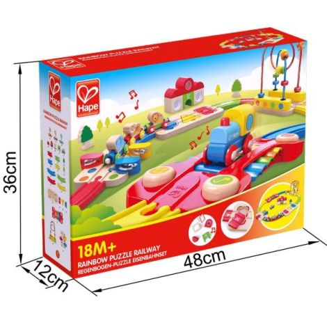 Sina de tren curcubeu Hape puzzle 30 piese - imagine 4