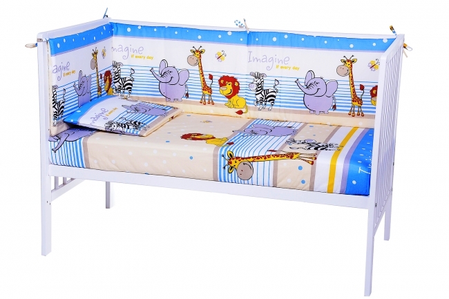 Lenjerie Patut Safari Blue, 4 Piese, Nichiduta