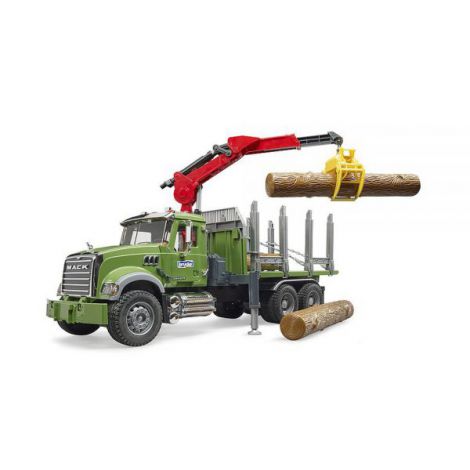 Camion Lemne Bruder Mack cu Macara și Graifer - imagine 6