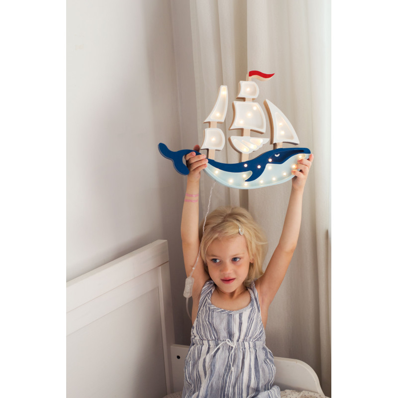 Little Lights Vapor Navy - Lampa lemn manual - imagine 2
