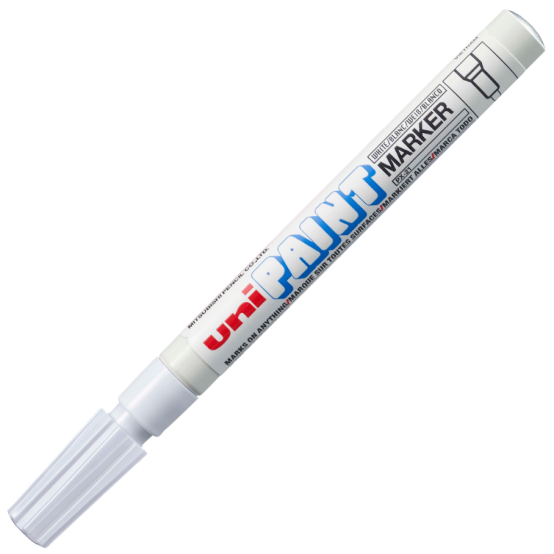 Marker Uni-ball alb pe bază de ulei, 0.8-1.2 mm