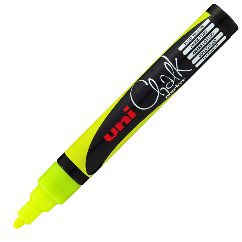 Marker Cretă Lichidă Uni Chalk, Galben Fosforescent