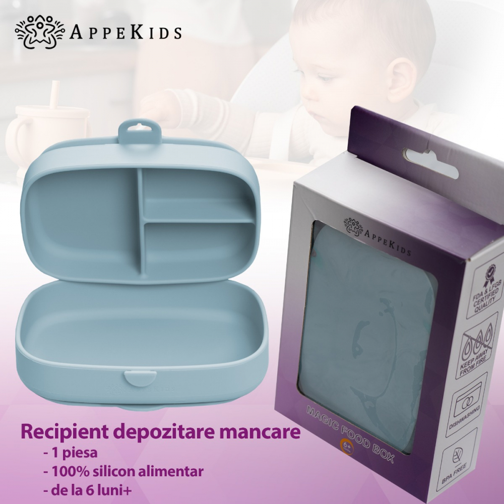 AppeKids Magic Box Aqua Blue - Caserola silicon - imagine 3