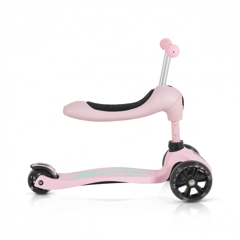Trotineta 2in1 Byox Pink cu Scaun și LED - imagine 2