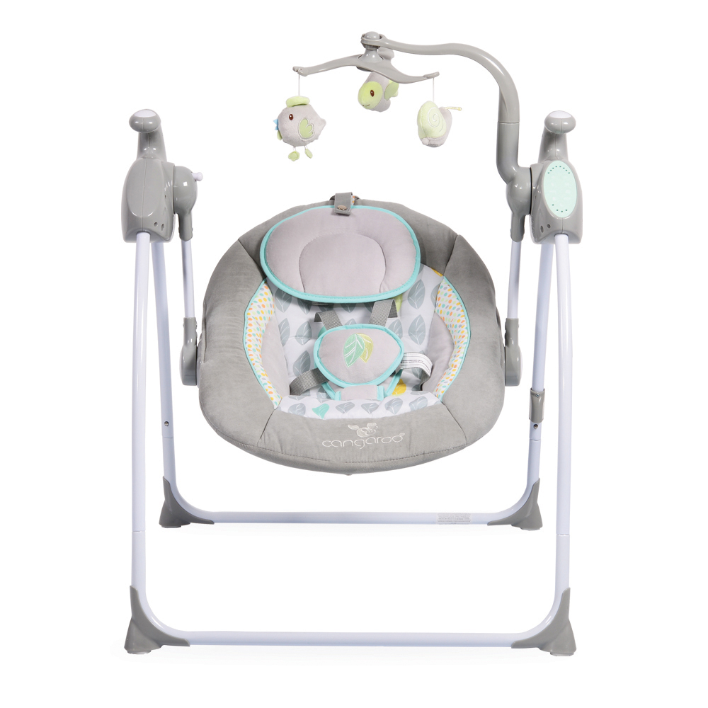 Leagan Electric Cangaroo Sweet Star+ Grey, cu Conectare Priză