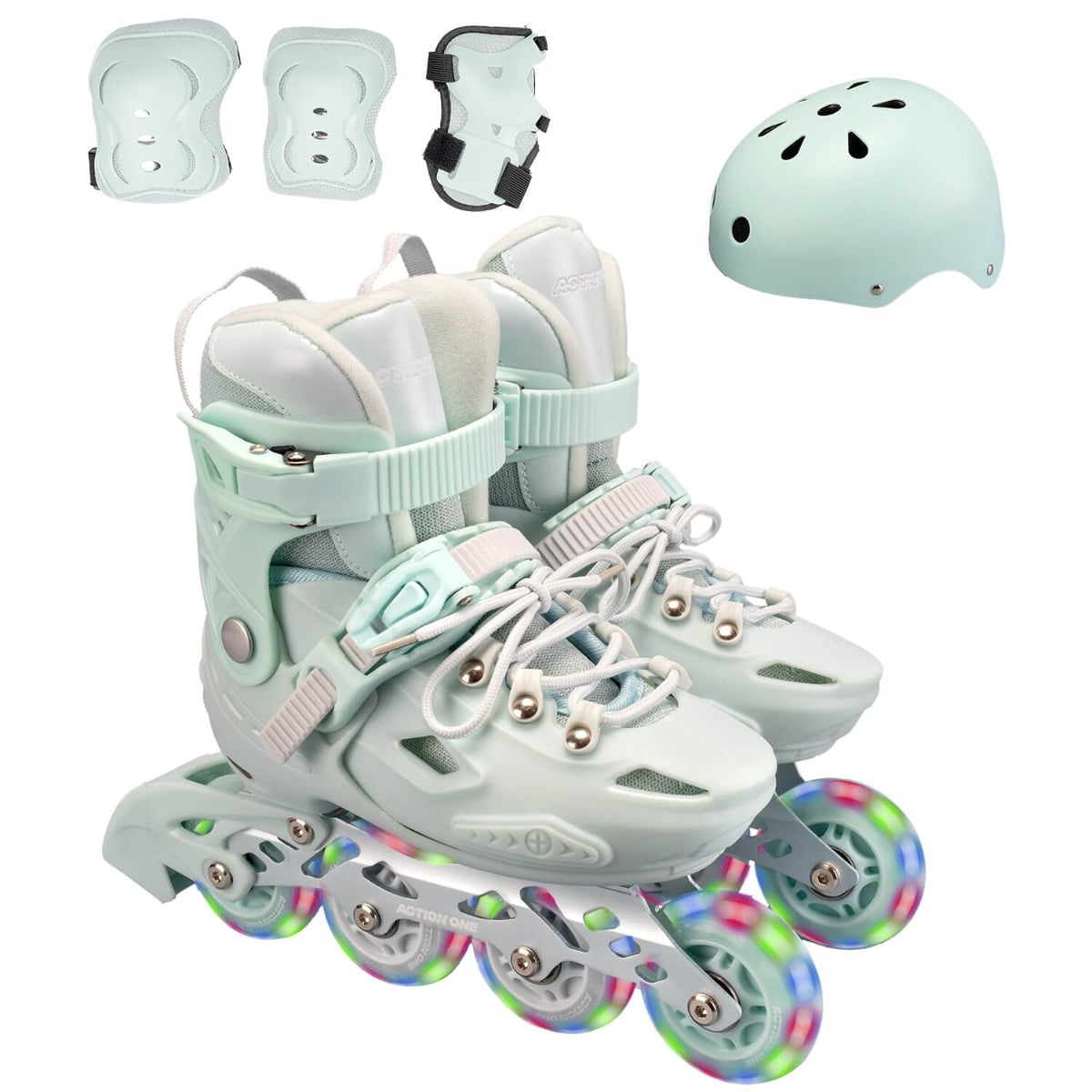 Set Role Action One Pastel M cu Roti Luminoase si Protectii