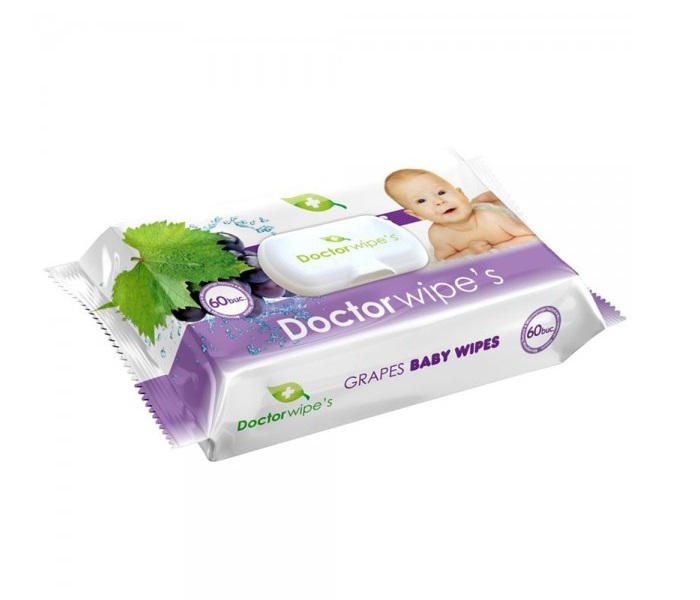 Doctor Wipes Grapes 60 bucati - imagine 2