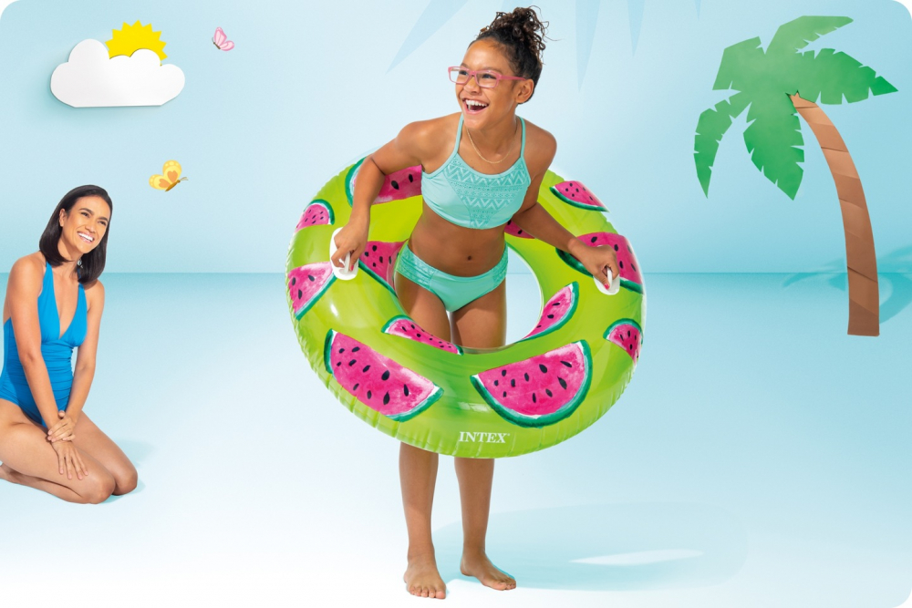 Colac Gonflabil Intex Pepene, 107 cm cu Manere