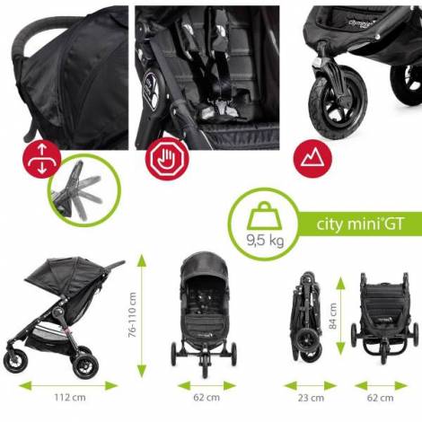 Carucior 3 in 1 Baby Jogger City Mini GT Charcoal Denim - imagine 15