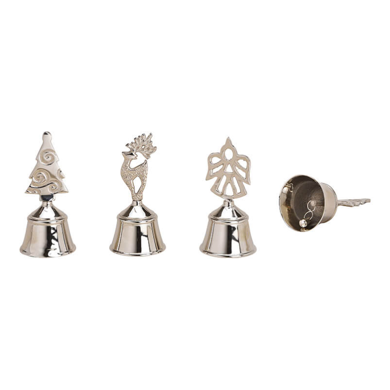 Set 3 Clopotei Argintii Model Festiv Decor