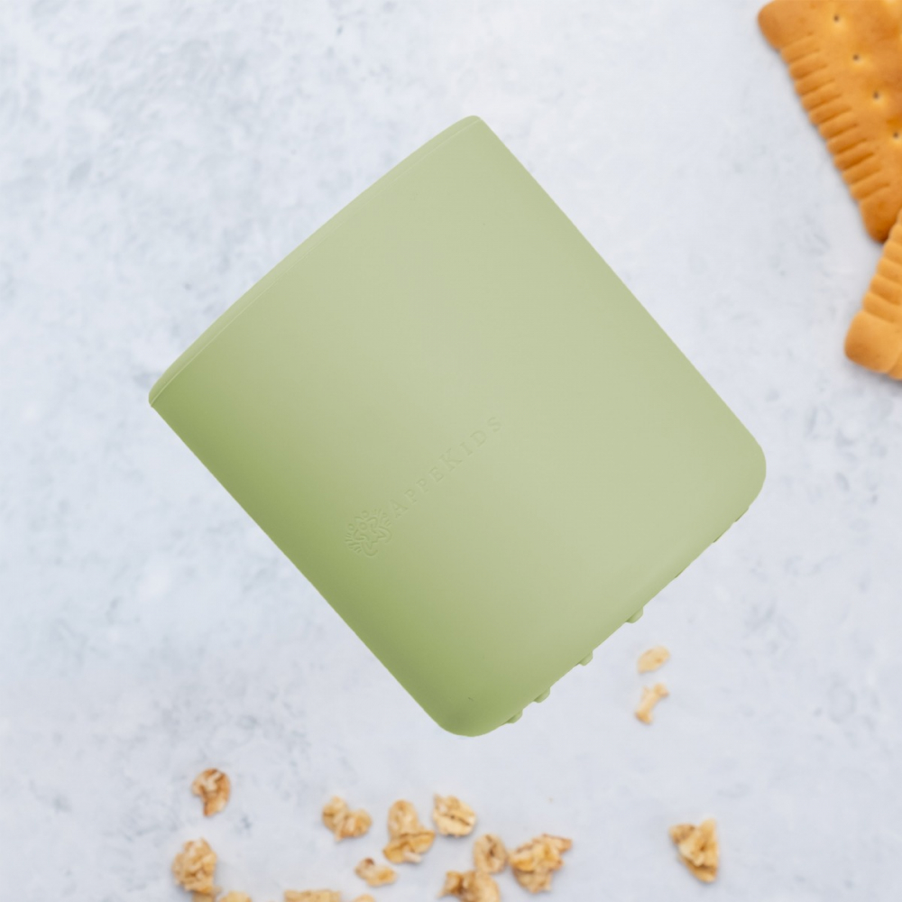 Pahar Silicon AppeKids Raw Green | Antialunecare - imagine 5