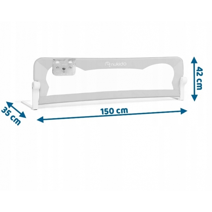 Barieră Protectie Pat Nukido Gri 150 cm - imagine 3
