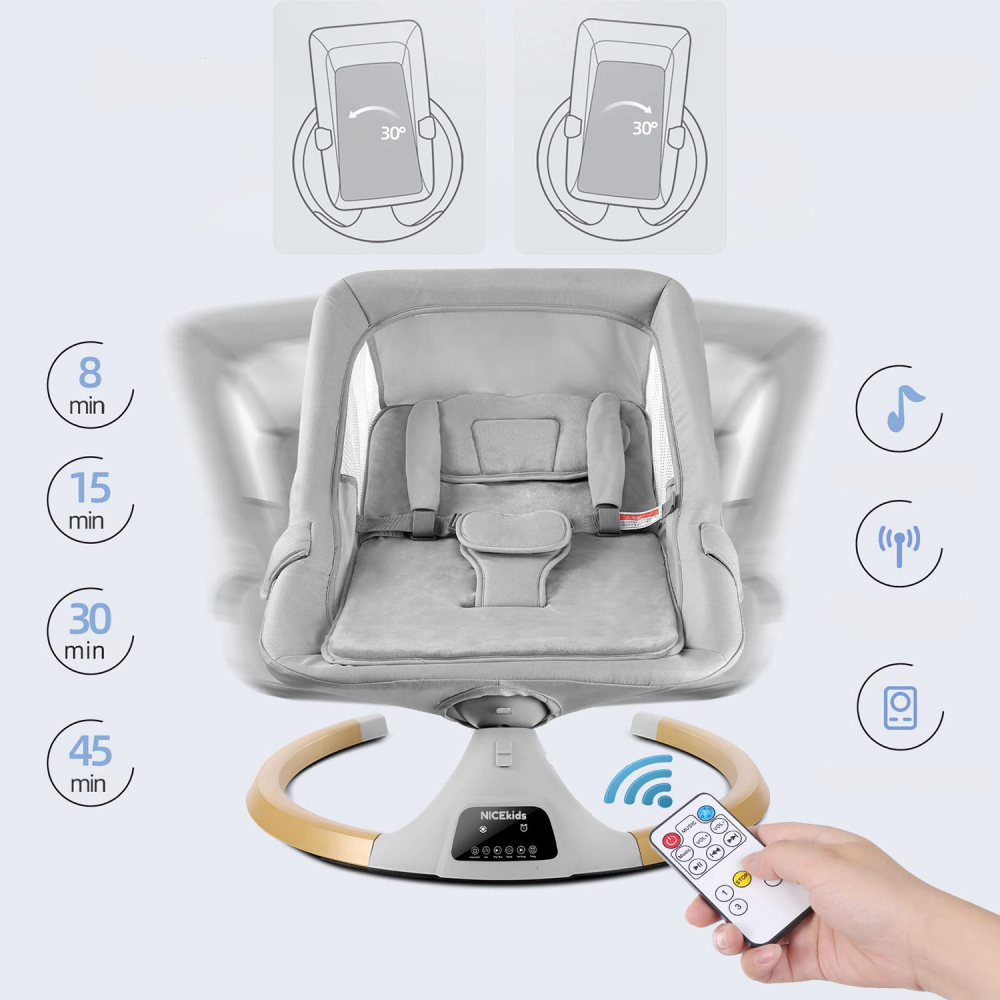 Leagan Electric 3in1 NiceKids Grey, cu Telecomanda - imagine 9