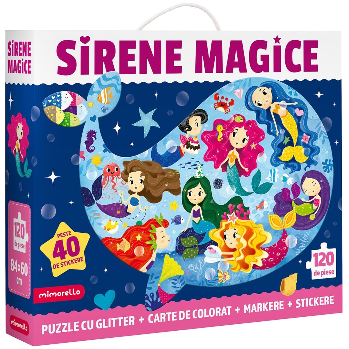 Puzzle Sirene Magice cu Glitter Mimorello 120 piese