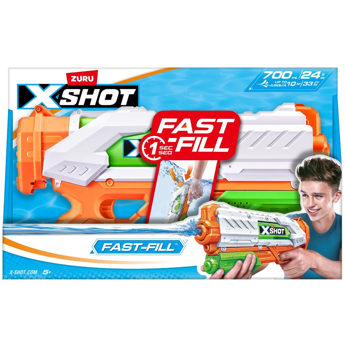 X-Shot Fast Fill Pistol Apa 700ml, Rafale pana la 10m