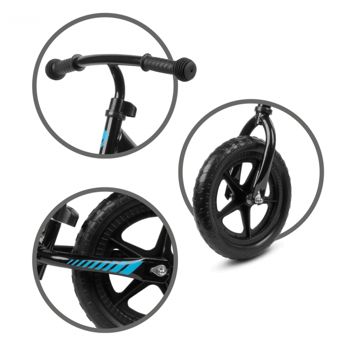 Bicicleta fără pedale Kidwell Rebel Black, 2.64 kg - imagine 3