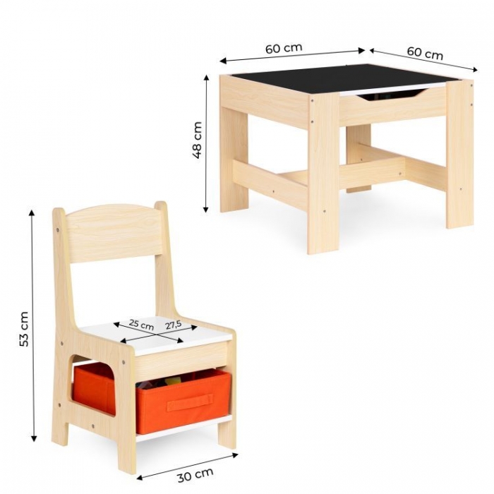 Set Masa+Scaune Copii Ecotoys cu Tablă - imagine 3