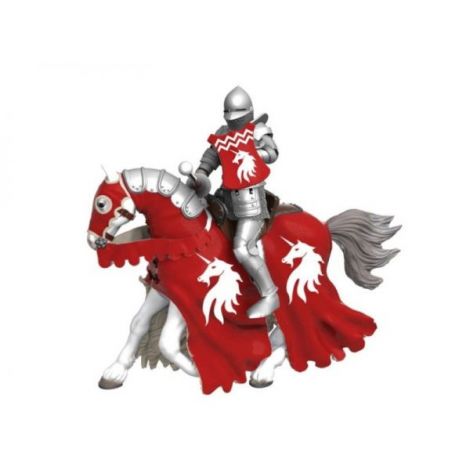 Papo Cal Armură Roșie - Cavalerie Medievală - imagine 2