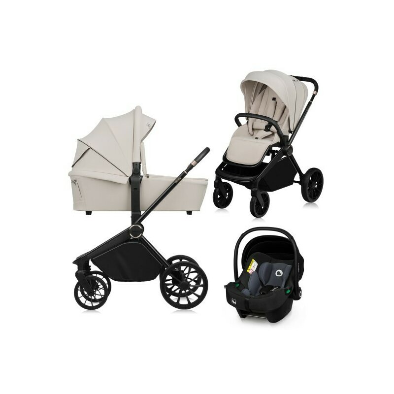 Carucior 3 in 1 Lionelo Mika Plus cu Scaun Auto ADAC