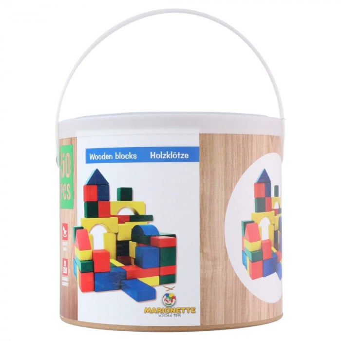 Set Constructie Lemn Marionette, 50 Piese