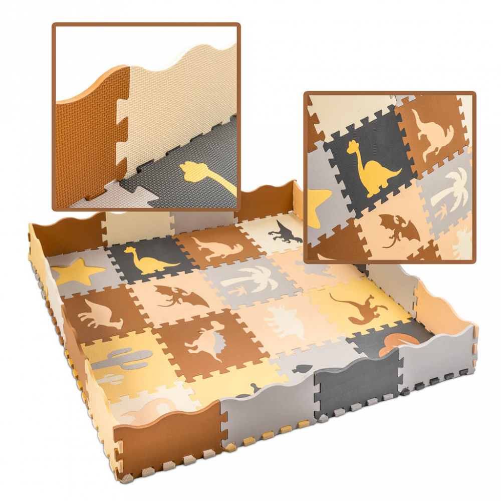 Covoras Puzzle Spuma Dinozaurs Ikonka 36 Piese