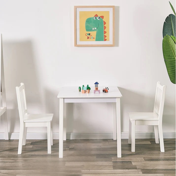 Set masă și 2 scaune Ginger Home White, lemn - imagine 2