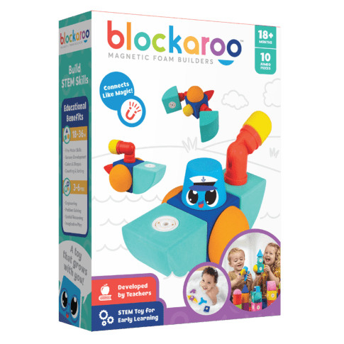 Blockaroo Barca 10 Piese Cuburi Spuma Magnet