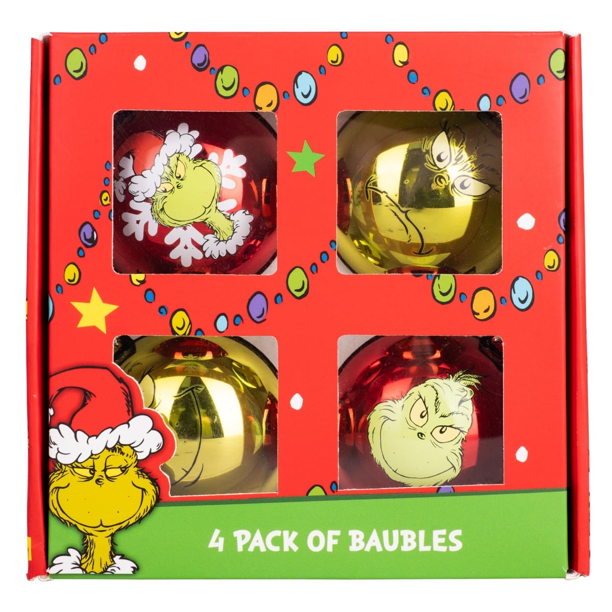 Set 4 Globuri Grinch - Decor Unic de Crăciun
