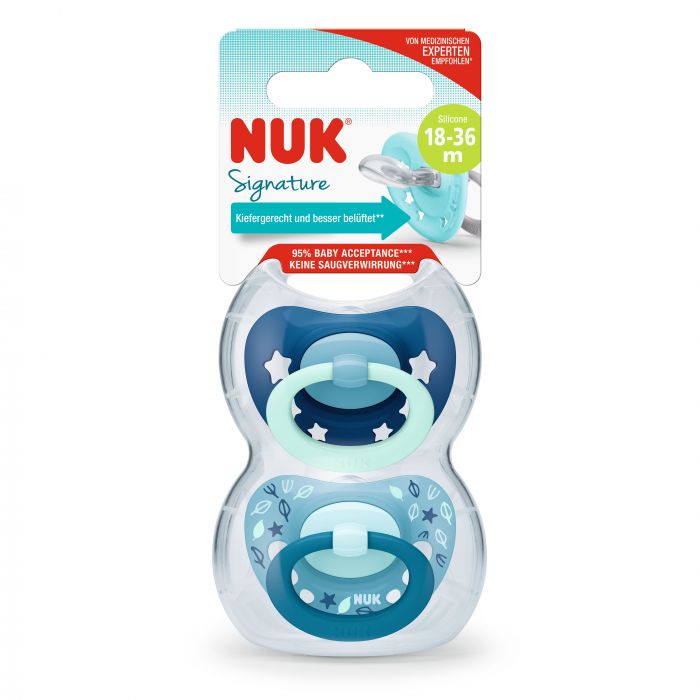 Set 2 Suzete NUK Signature Bleu 18-36 luni