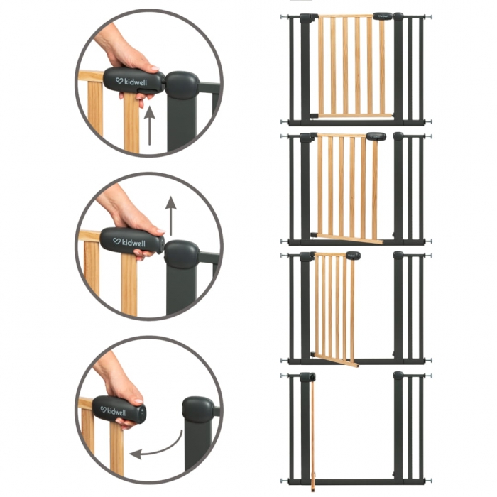 Poartă Siguranță Kidwell Trasti, Negru, 74-105 cm - imagine 9