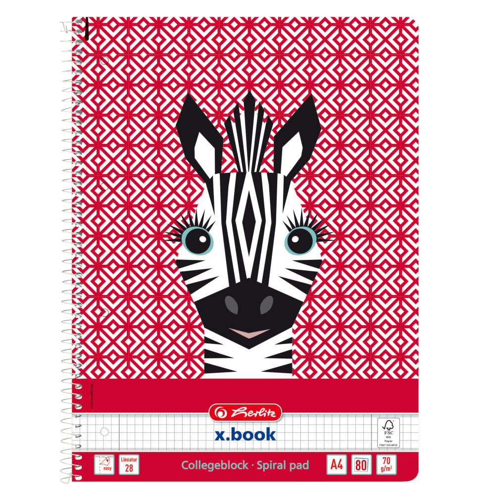 Caiet Matematică A4 Herlitz, 80 File, Cute Animals