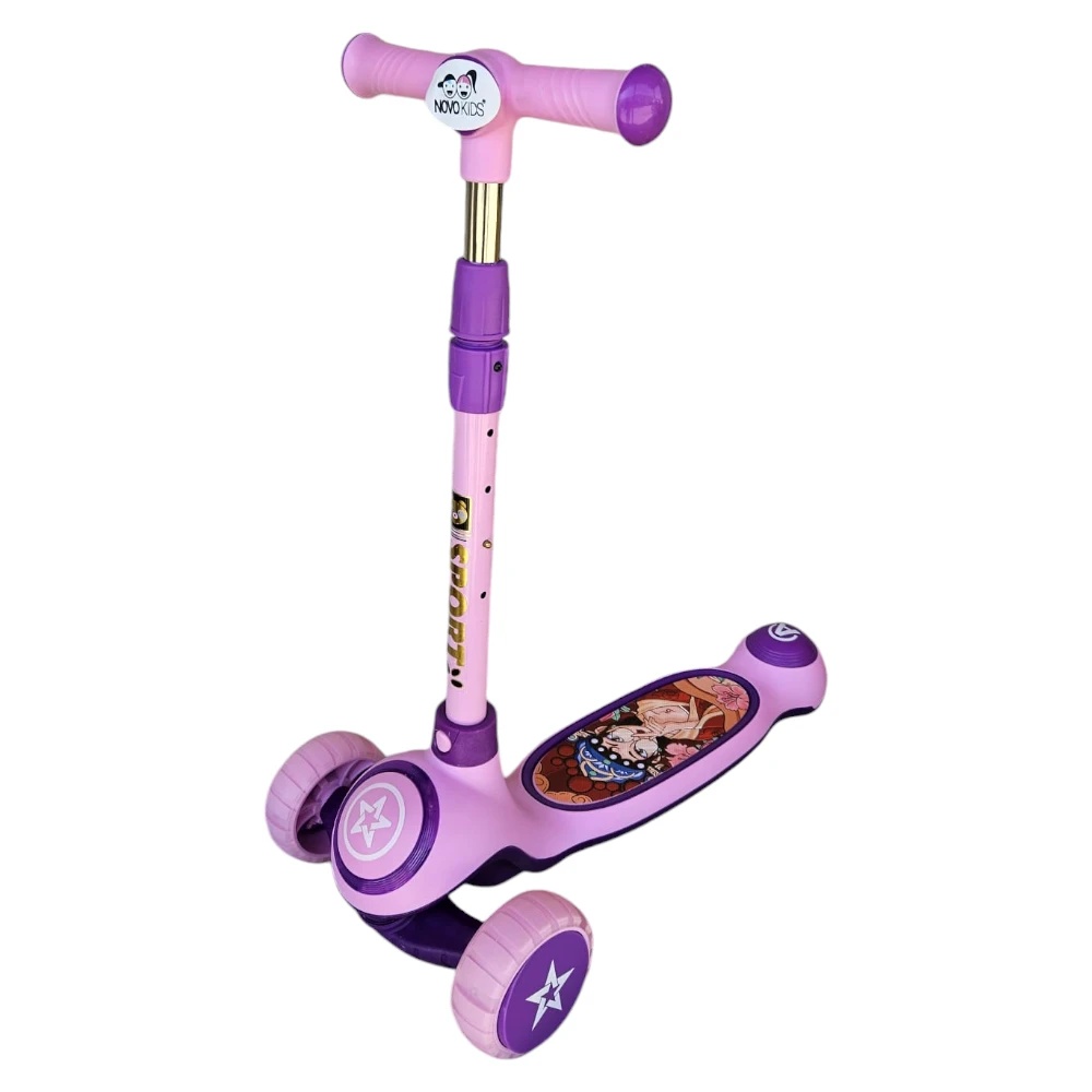 Novokids Scooter Roz Pliabil cu Roti Luminoase - imagine 4