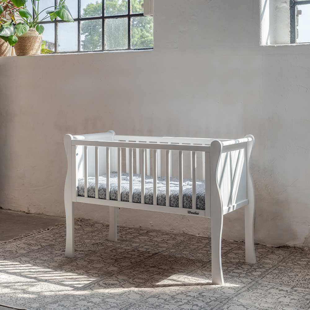 Patut co-sleeping Woodies Alb, 90x40 cm - imagine 4