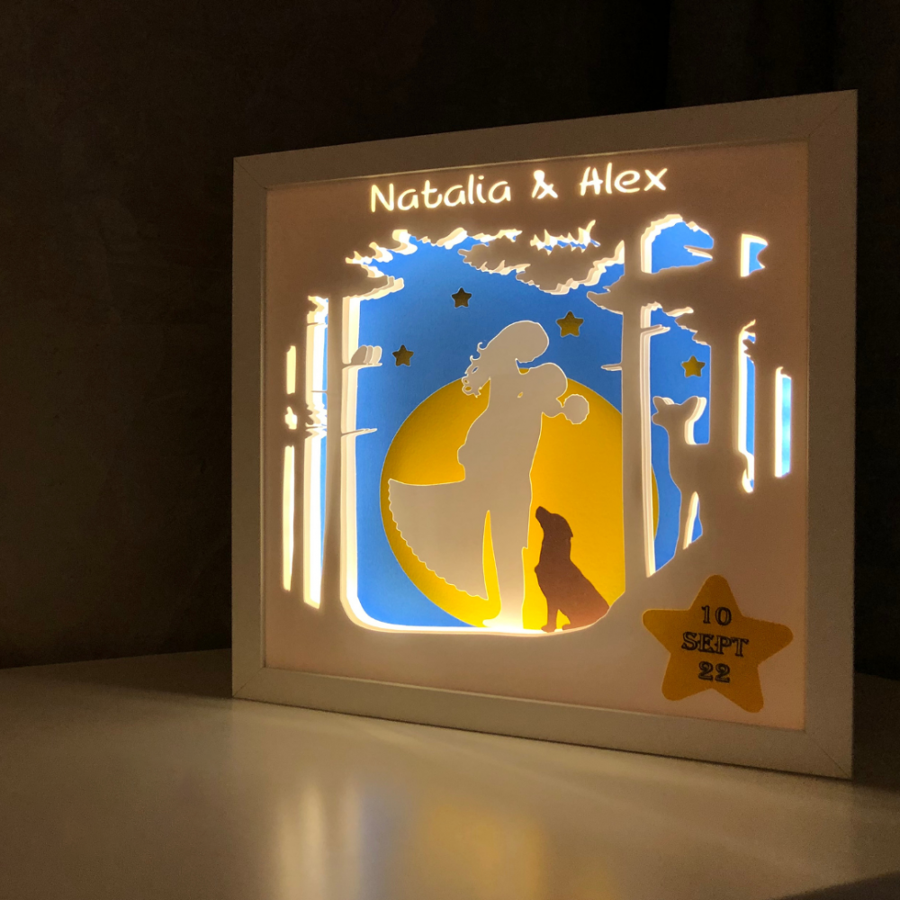 Tablou Luminos Indragostiti 001 | Noorhandmadeatelier - imagine 2