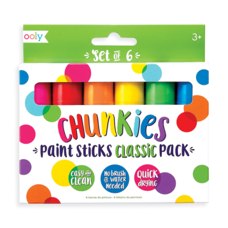 Ooly Chunkies - Creioane tempera fără mizerie, 6 culori