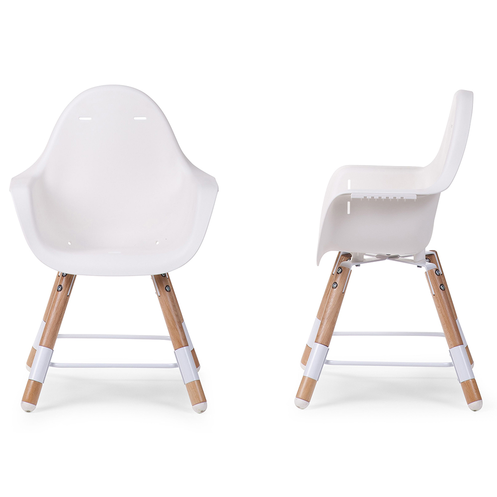 Scaun de masa reglabil Childhome Evolu 2, Natural/Alb - imagine 3