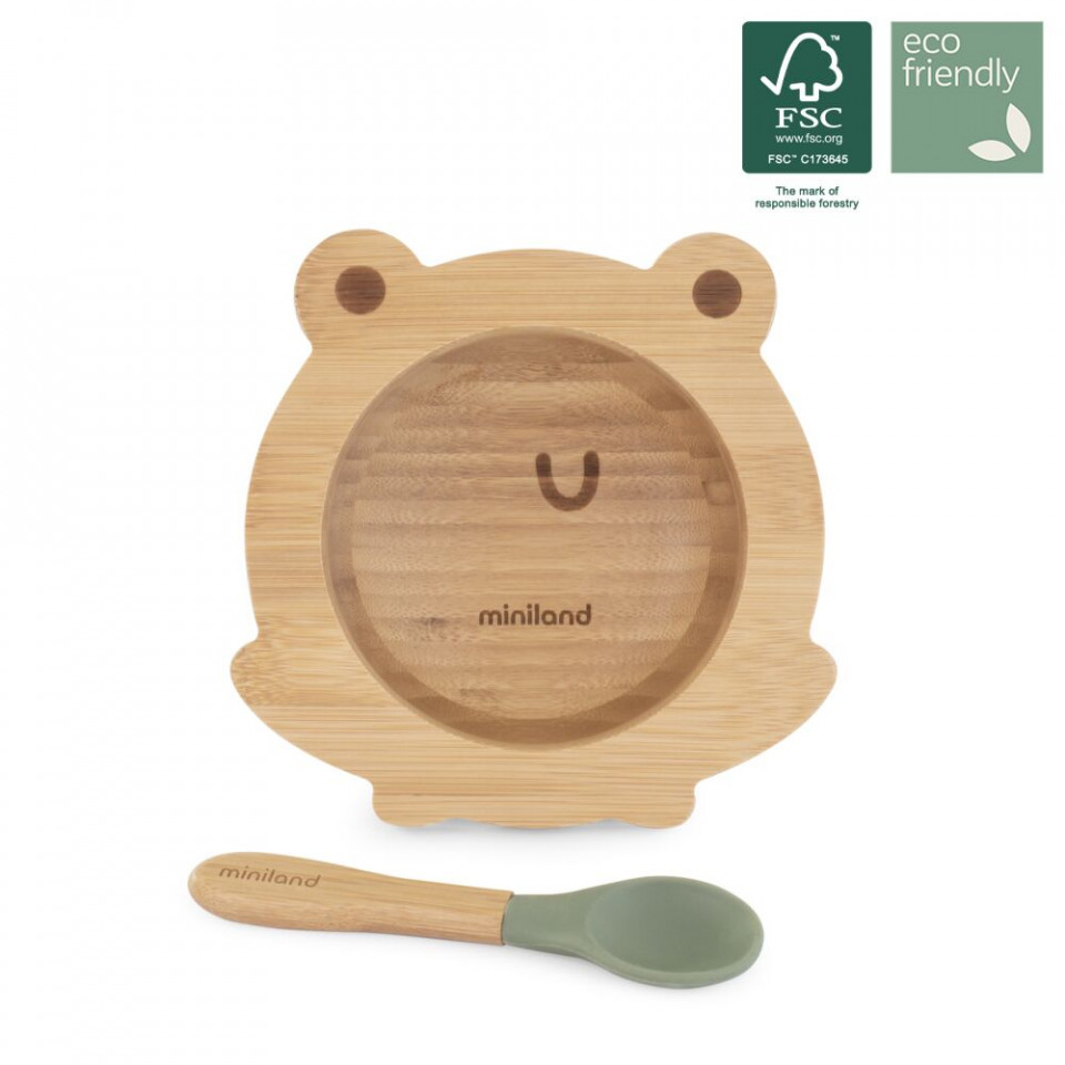 Set Bamboo Linguriță și Bol Miniland Frog - imagine 2