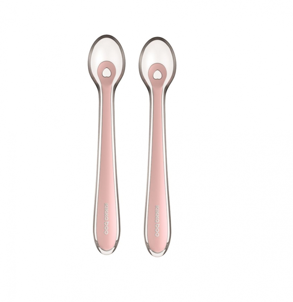 Set 2 lingurițe silicon KikkaBoo Pink