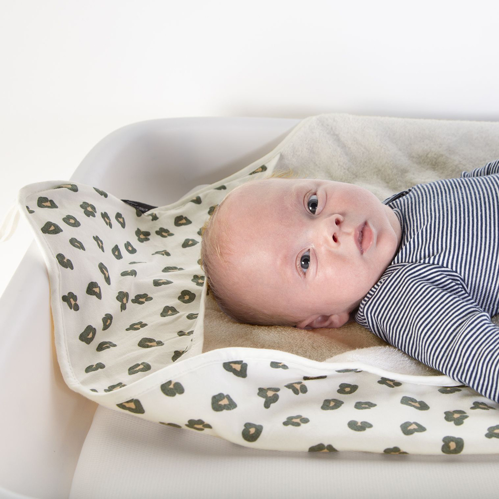 Prosop cu Gluga Childhome Leopard, Absorbant - imagine 4