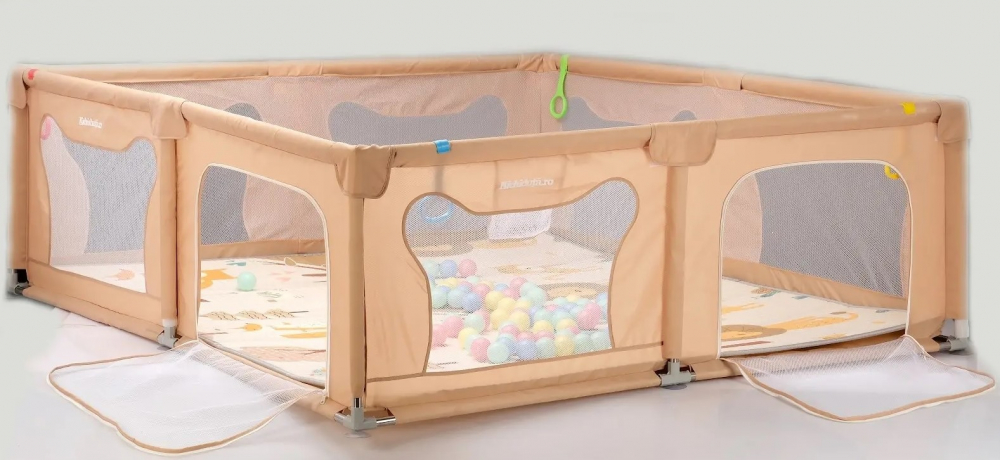 Tarc Joaca Nichiduta Beige 180x200cm Siguranta - imagine 3