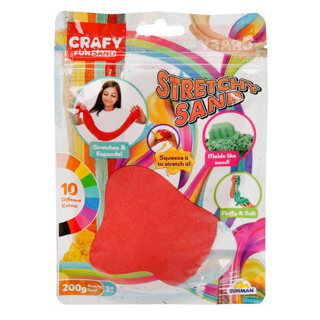 Nisip Kinetic Crafy Rosu, 200 g, Modelare Creativa