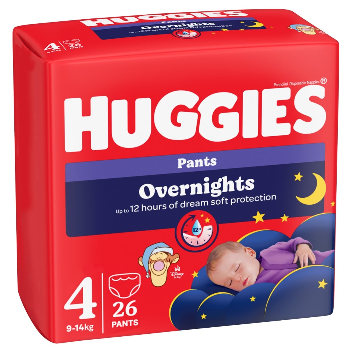 Scutece Huggies Overnights Nr.4, 9-14kg, 26buc