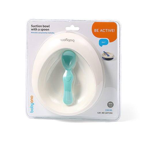 Set castron și linguriță Babyono Verde - imagine 3