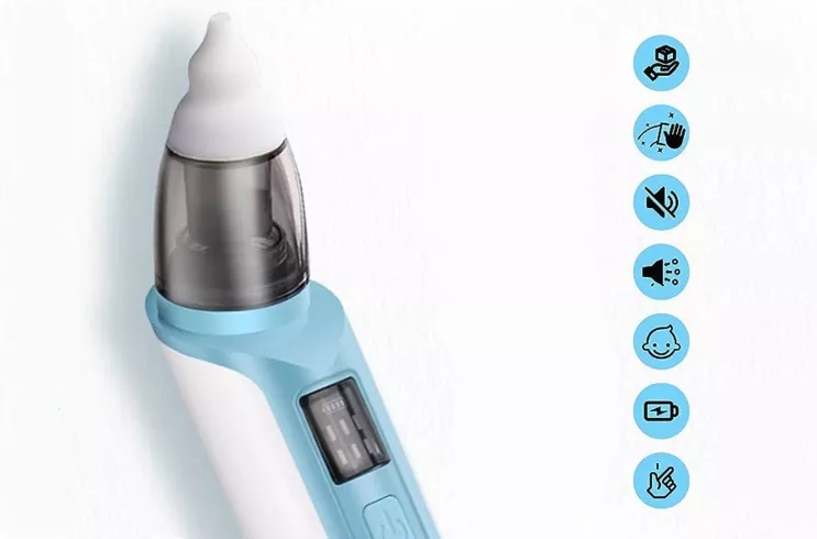 Aspirator Nazal NiceKids Blue, 6 Moduri, USB