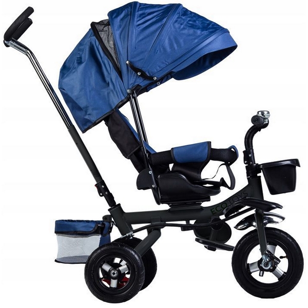 Tricicleta Ecotoys Albastră cu Șezut Rotativ - imagine 2