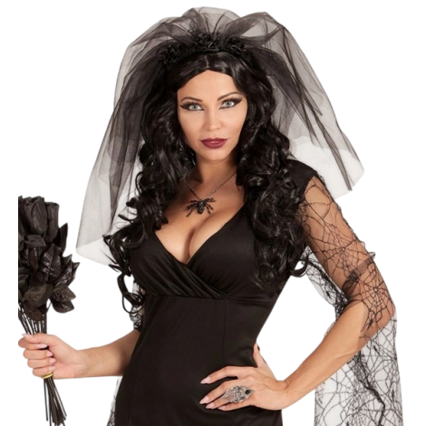 Voal Negru Văduva Widmann - Costume Carnaval - imagine 2