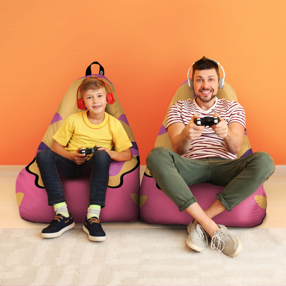 Fotoliu Puf Bean Bag Chill XL Jungle Mov Updeco - imagine 4
