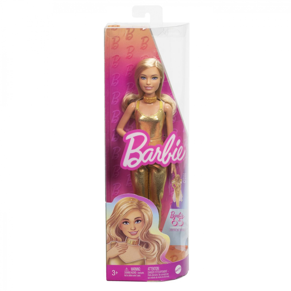 Papusa Barbie Fashionistas Blonda cu Salopeta Aurie